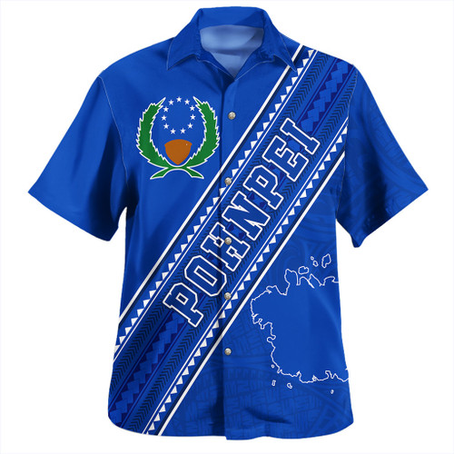 Pohnpei State Hawaiian Shirt Flag And Coat Of Arms