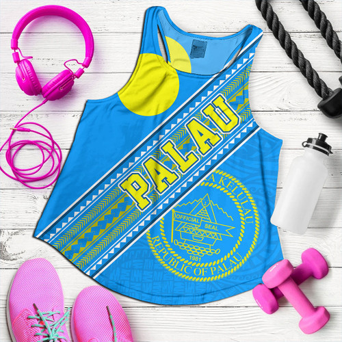 Palau Women Tank Flag And Coat Of Arms