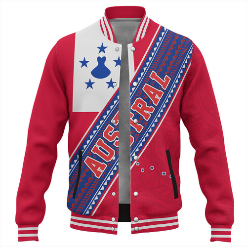 Austral Islands Baseball Jacket Flag And Coat Of Arms