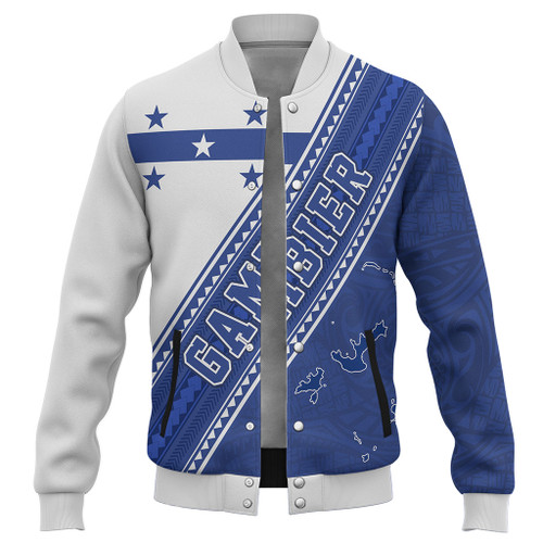 Gambier Islands Baseball Jacket Flag And Coat Of Arms