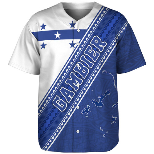 Gambier Islands Baseball Shirt Flag And Coat Of Arms