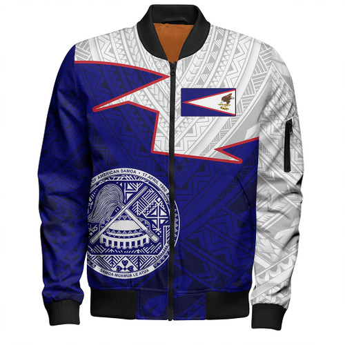 American Samoa Bomber Jacket Polynesian Tattoo Flag And Coat Of Arms