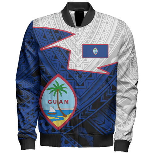 Guam Bomber Jacket Polynesian Tattoo Flag And Coat Of Arms
