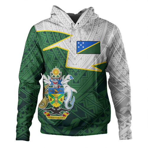 Solomon Islands Hoodie Polynesian Tattoo Flag And Coat Of Arms