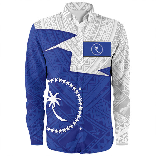 Chuuk State Long Sleeve Shirt Polynesian Tattoo Flag And Coat Of Arms