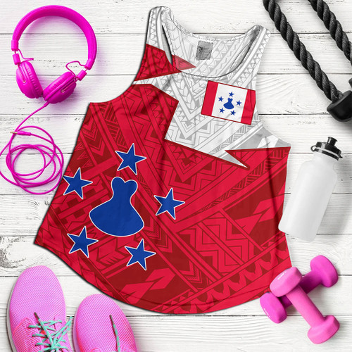 Austral Islands Women Tank Polynesian Tattoo Flag And Coat Of Arms