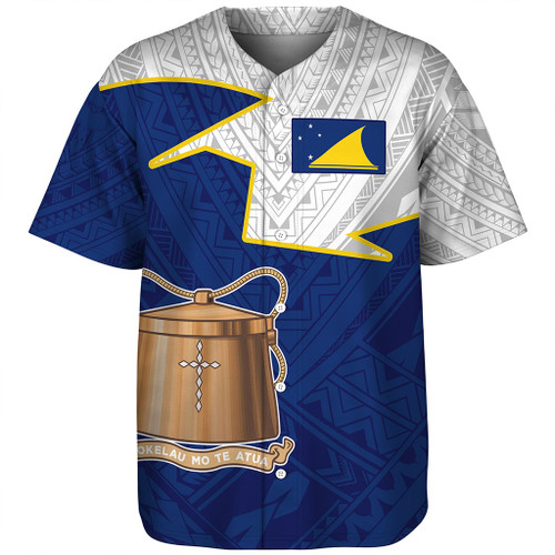 Tokelau Baseball Shirt Polynesian Tattoo Flag And Coat Of Arms