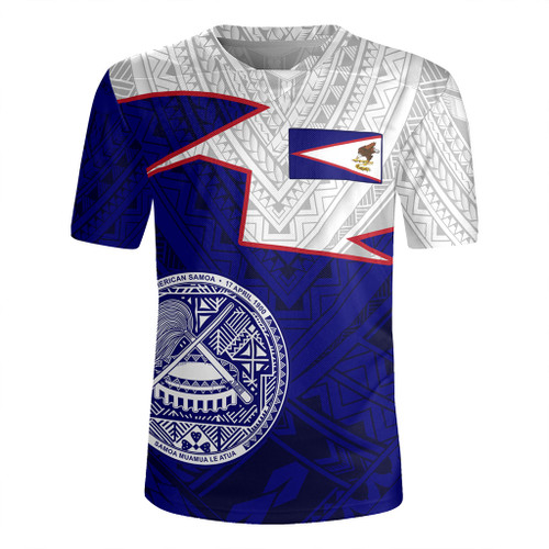 American Samoa Rugby Jersey Polynesian Tattoo Flag And Coat Of Arms