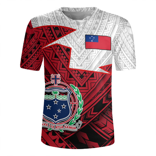 Samoa Rugby Jersey Polynesian Tattoo Flag And Coat Of Arms