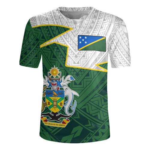 Solomon Islands Rugby Jersey Polynesian Tattoo Flag And Coat Of Arms