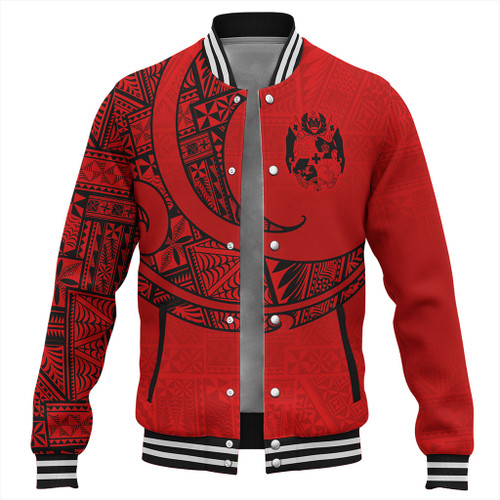 Tonga Baseball Jacket Custom Ngatu Tribal Tattoo Style