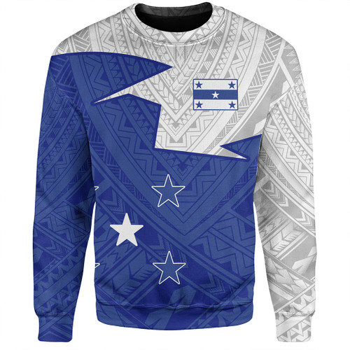 Gambier Islands Sweatshirt Polynesian Tattoo Flag And Coat Of Arms