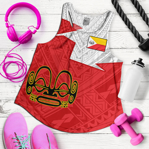 Marquesas Islands Women Tank Polynesian Tattoo Flag And Coat Of Arms