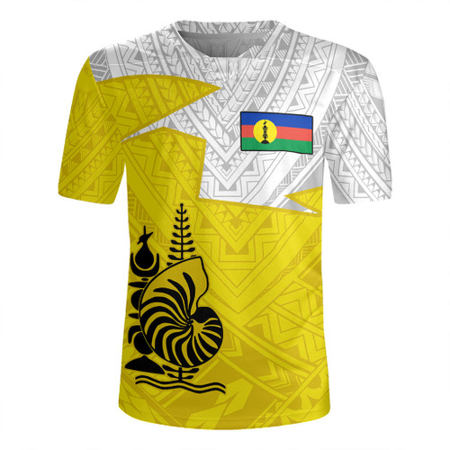 New Caledonia Rugby Jersey Polynesian Tattoo Flag And Coat Of Arms