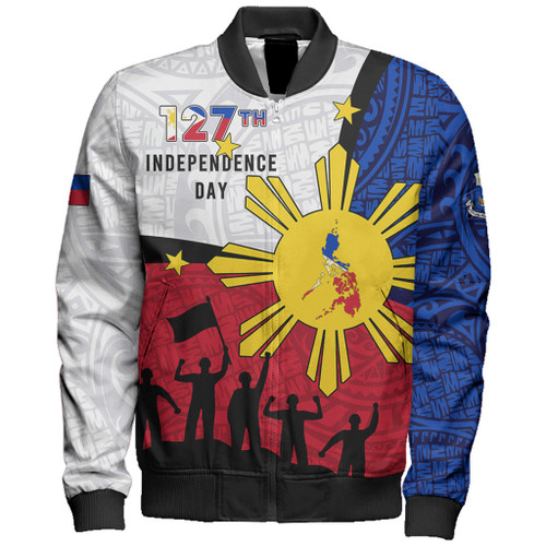 Philippines Filipinos Bomber Jacket Independence Day Polynesian Style