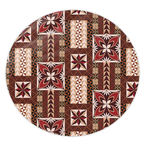 Samoa Round Rug Siapo Pattern Print