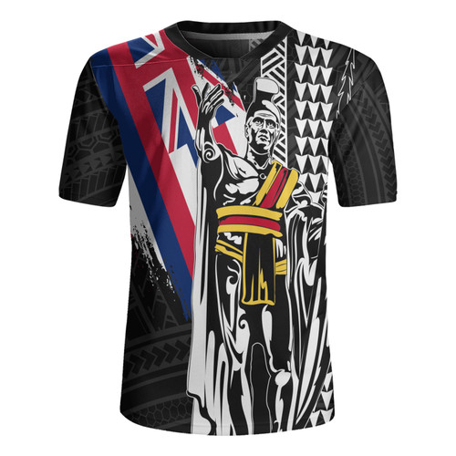 Hawaii Rugby Jersey King Kamehameha I Kakau Flag Grunge
