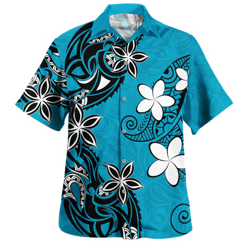 Polynesia Hawaiian Shirt Polynesia Tribal Tattoo Floral Drawing