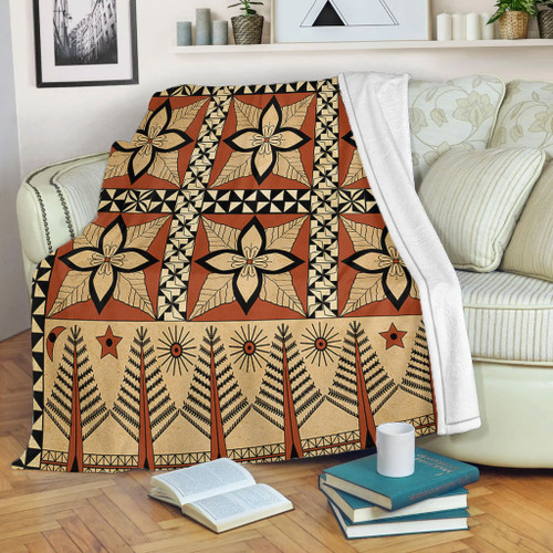 Tonga Premium Blanket Tapa Motif1