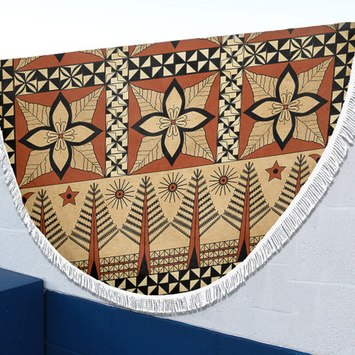 Tonga Beach Blanket Tapa Motif1