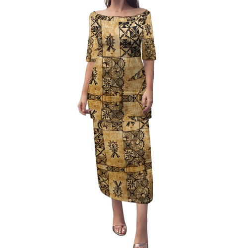 Tonga Puletasi Tapa Cloth Vintage