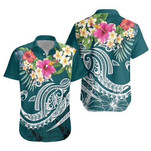 Polynesian Short Sleeve Shirt Summer Plumeria
