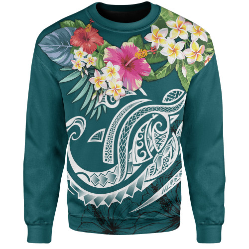 Polynesian Sweatshirt Summer Plumeria1