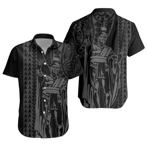 Hawaii Short Sleeve Shirt Polynesian Tribal King Kamehameha I Kakau
