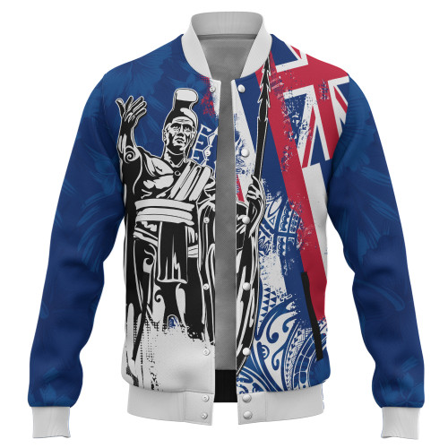 Hawaii Baseball Jacket King Kamehameha I Flag Tropical