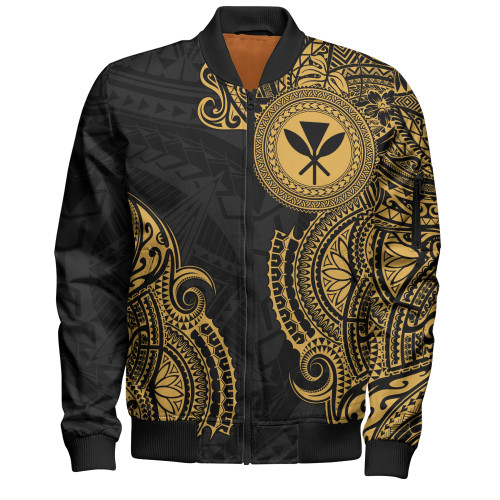 Hawaii Bomber Jacket Tribal Polynesia Half With Seal Kanaka