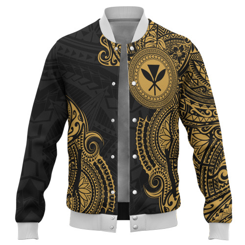 Hawaii Baseball Jacket Tribal Polynesia Half With Seal Kanaka