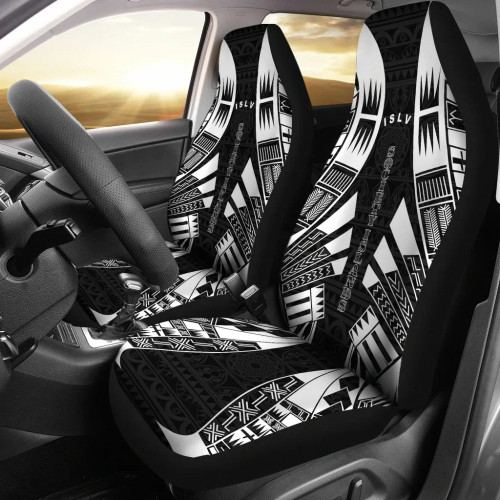 Society Islands Car Seat Covers - Society Islands Flag Polynesian Tattoo Black