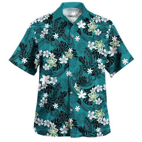 Polynesia Hawaiian Shirt Fabric Traditional Polynesian With  Plumeria And Tiare Flowers