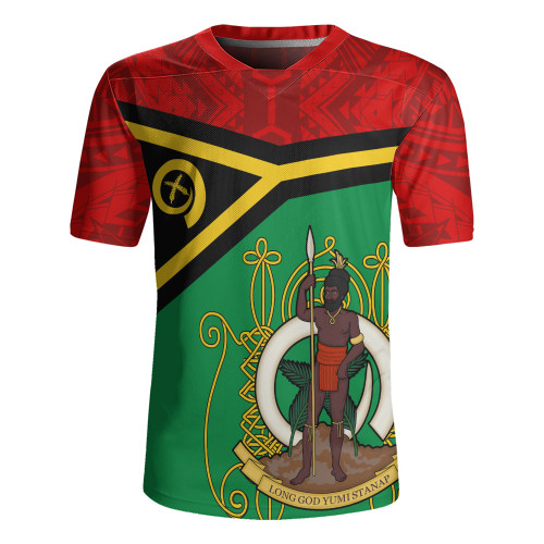 Vanuatu Rugby Jersey Melanesia Flag And Coat Of Arms