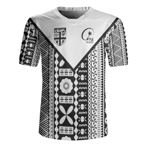Fiji Rugby Tapa Rugby Jersey Fiji Flag Coat Of Arms Pattern1