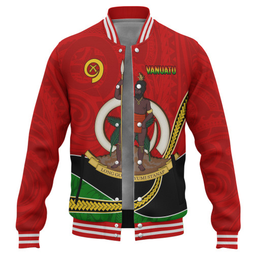 Vanuatu Baseball Jacket Melanesian Spirit Totem Art