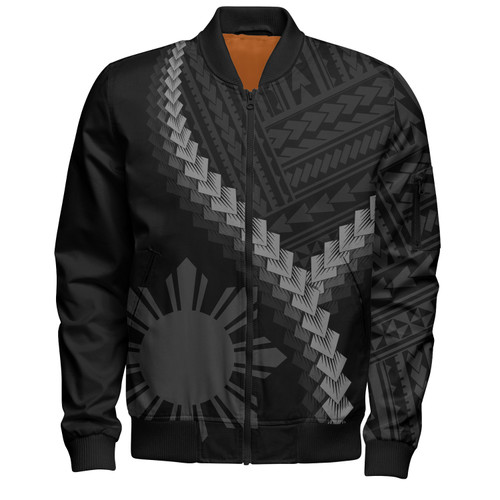 Philippines Filipinos Bomber Jacket Filipinos Sun Polynesian Tattoo Style1