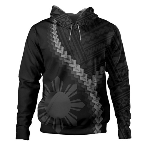 Philippines Filipinos Hoodie Filipinos Sun Polynesian Tattoo Style1