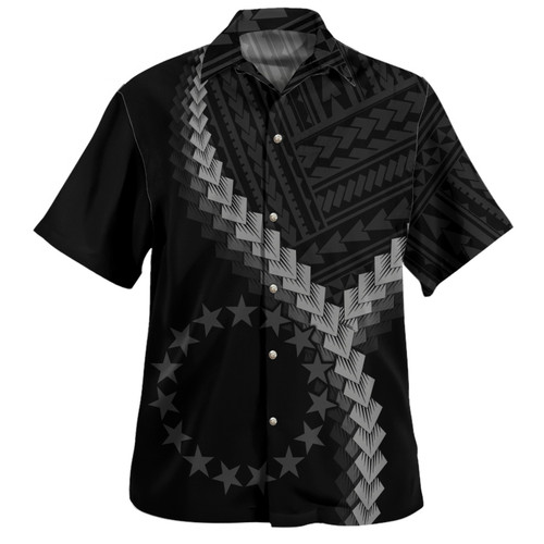 Cook Islands Hawaiian Shirt Coat Of Arm Polynesian Tattoo Style1