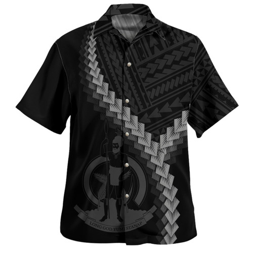 Vanuatu Hawaiian Shirt Coat Of Arm Polynesian Tattoo Style1