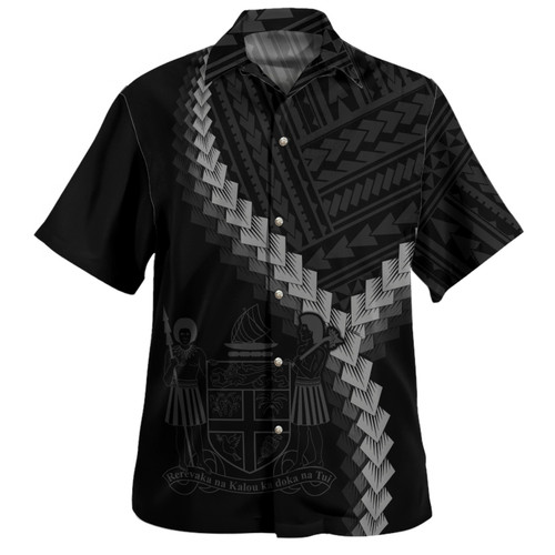 Fiji Hawaiian Shirt Coat Of Arm Polynesian Tattoo Style1