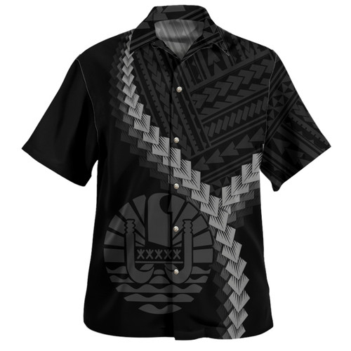 Tahiti Hawaiian Shirt Coat Of Arm Polynesian Tattoo Style1