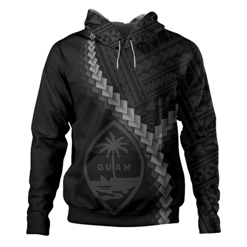 Guam Hoodie Coat Of Arm Polynesian Tattoo Style1