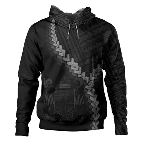 Fiji Hoodie Coat Of Arm Polynesian Tattoo Style1