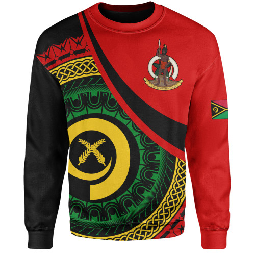 Vanuatu Sweatshirt Custom Melanesian Tribal Circle Tattoo Style