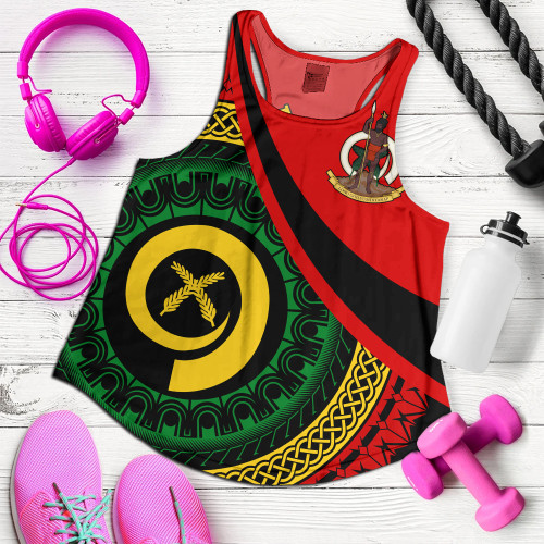 Vanuatu Women Tank Custom Melanesian Tribal Circle Tattoo Style