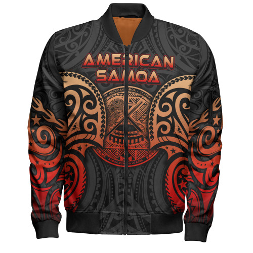 American Samoa Bomber Jacket Custom Personalised Spirit Red Version1