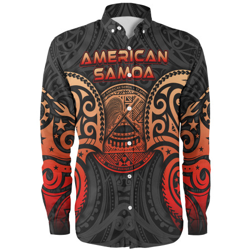 American Samoa Long Sleeve Shirt Custom Personalised Spirit Red Version1