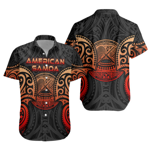 American Samoa Short Sleeve Shirt Custom Personalised Spirit Red Version1