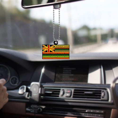 Hawaii Car Hanging Ornament Kanaka Flag With Flower Lie Beautiful
